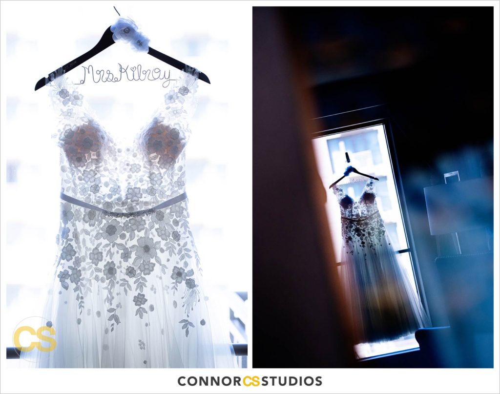 wedding dress at Fairmont Hotel in Washington, DC photography by Connor Studios 