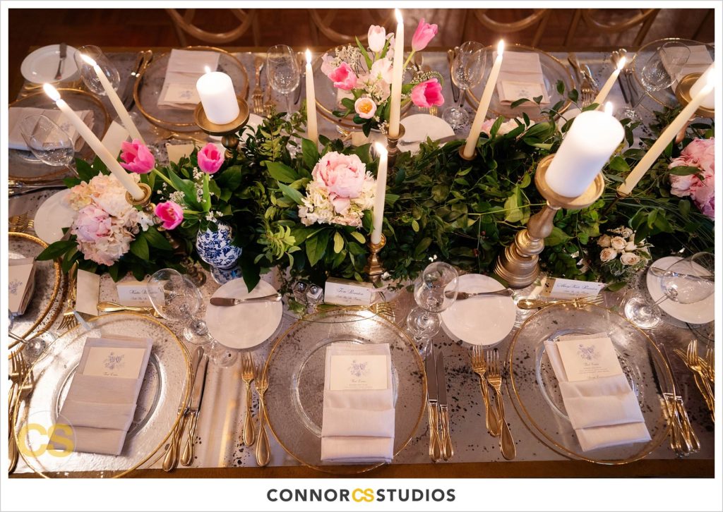 luxury wedding table details at the Cosmos Club in washington, dc by connor studios