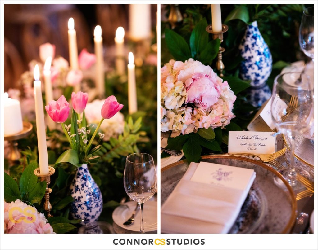 luxury wedding table details at the Cosmos Club in washington, dc by connor studios