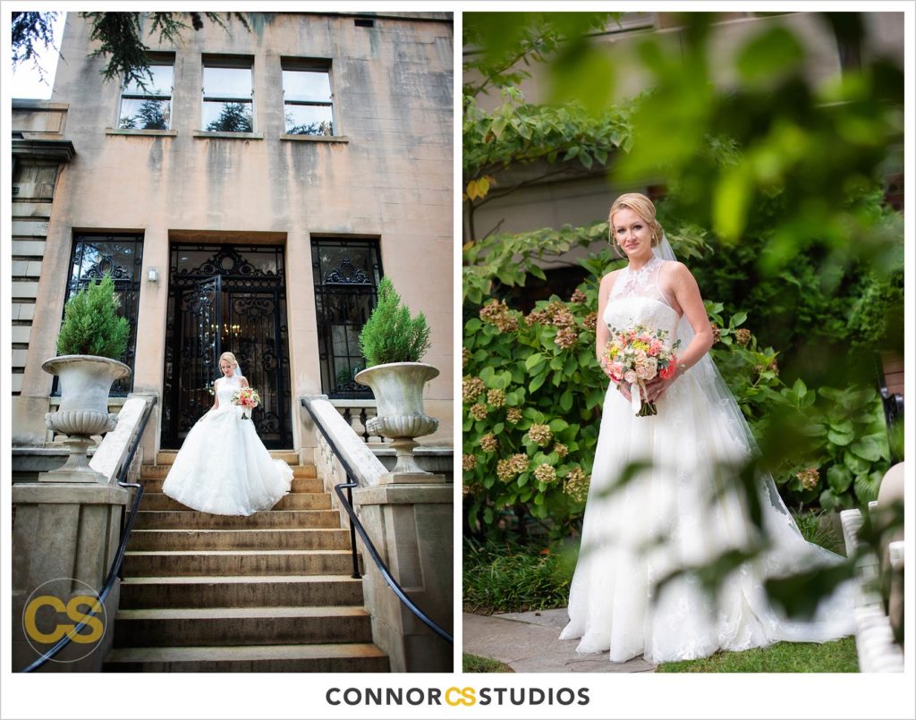 portrait of bride in wedding dress at the cosmos club in washington, dc by connor studios