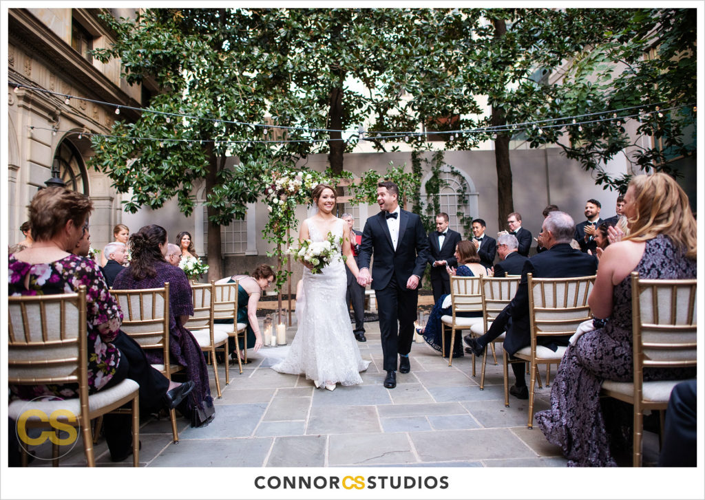 outdoor wedding on the astor terrace at the st regis hotel in washington, dc by connor studios