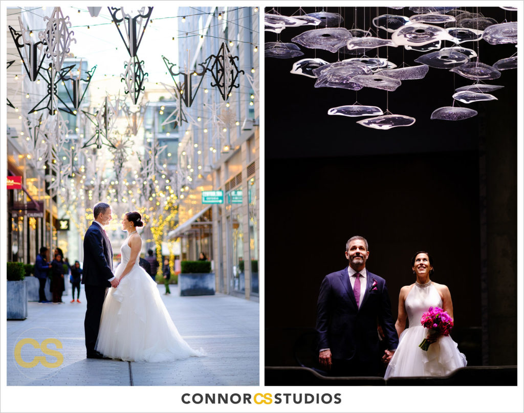 new year's eve wedding portrait of bride and groom conrad dc hotel and city center dc in washington, dc by connor studios