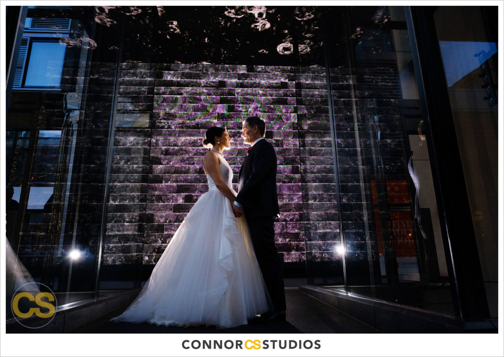 new year's eve wedding portrait of bride and groom conrad dc hotel and city center dc in washington, dc by connor studios