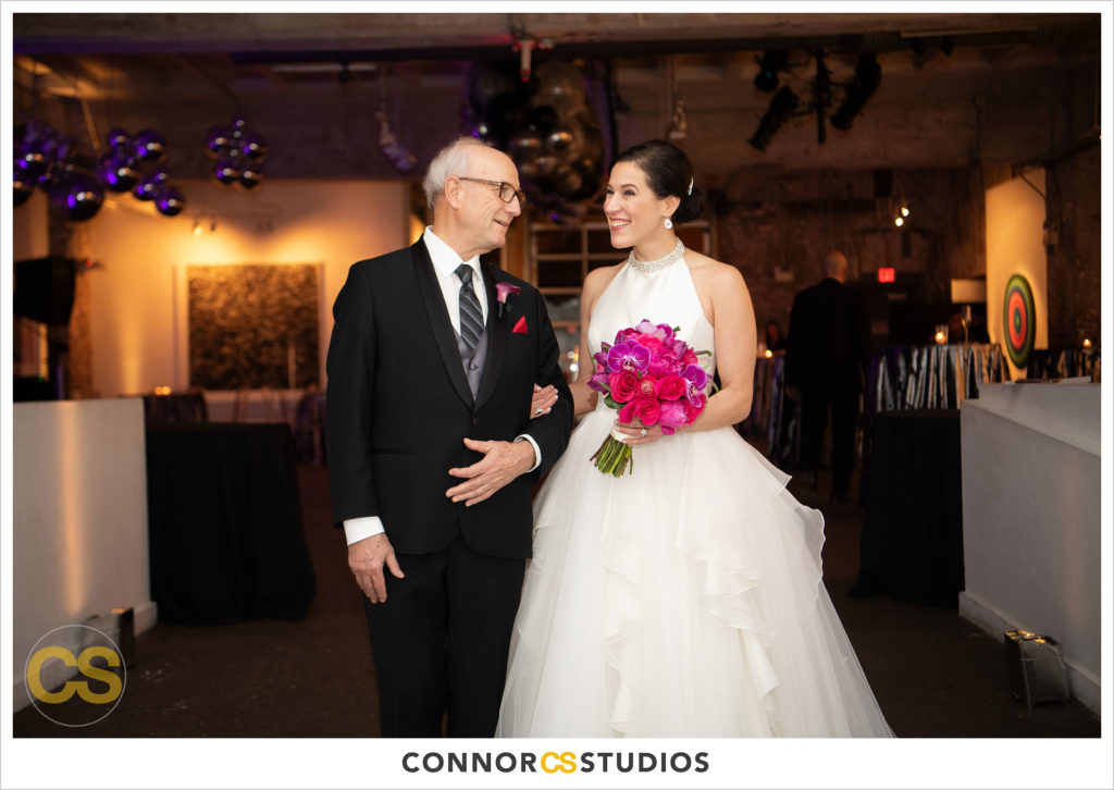 wedding ceremony at long view gallery in washington, dc by connor studios