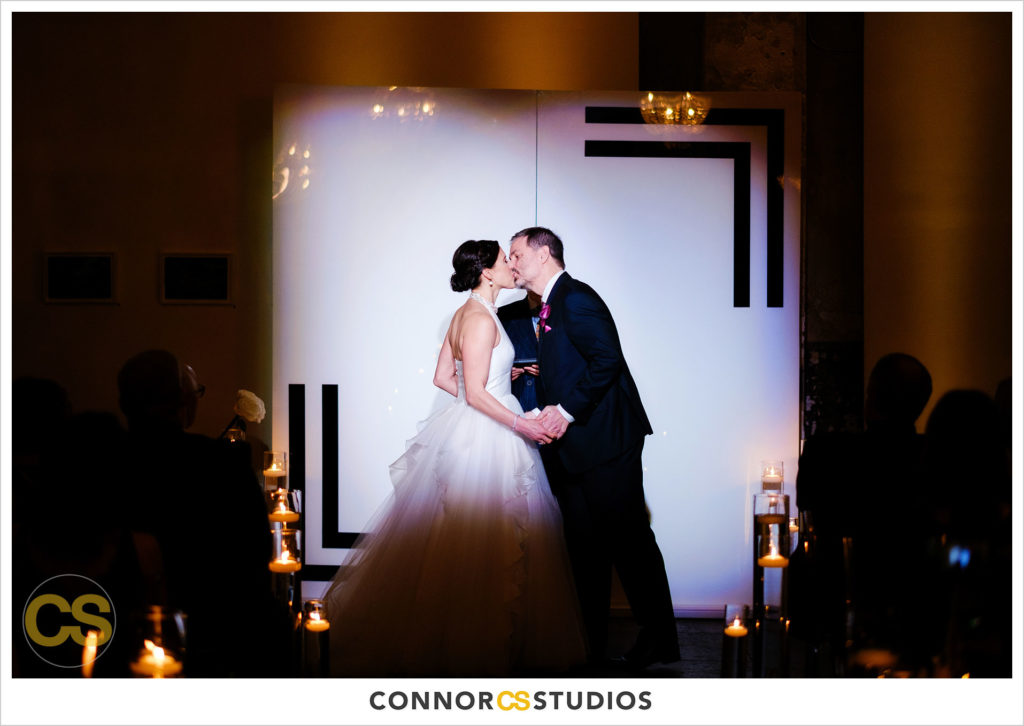 wedding ceremony at long view gallery in washington, dc by connor studios