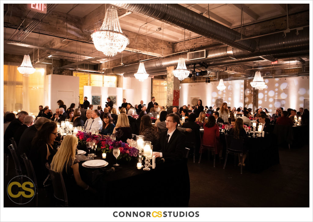 wedding reception at long view gallery with evoke design and creative in washington, dc by connor studios