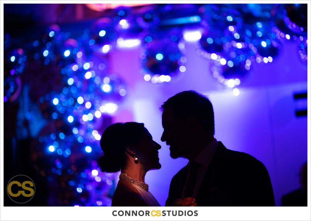 wedding reception first dance at long view gallery with evoke design and creative in washington, dc by connor studios