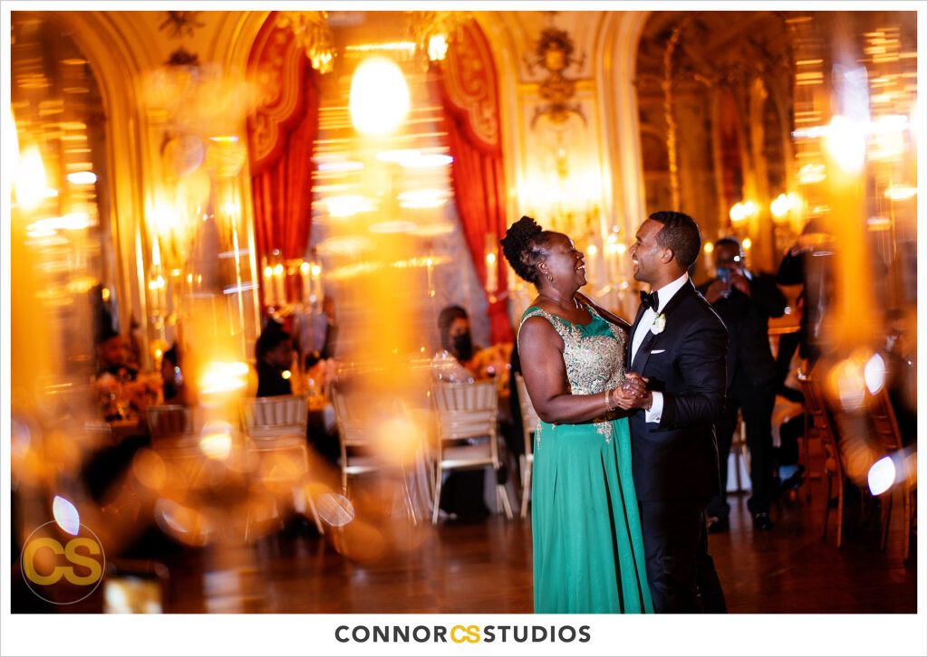 first dance during luxury wedding at the cosmos club during covid-19 in washington, dc by connor studios