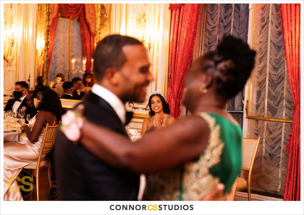parent dances during luxury wedding at the cosmos club during covid-19 in washington, dc by connor studios